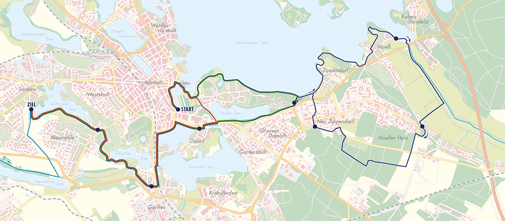 Fünf Seen Lauf Schwerin 2017 Laufstrecke